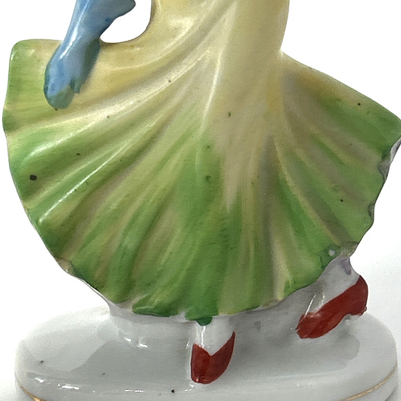 2 Vintage Dancing Lady Occupied Japan Figurine 6" Ceramic Statue 1940s Rare - Picture 9 of 13